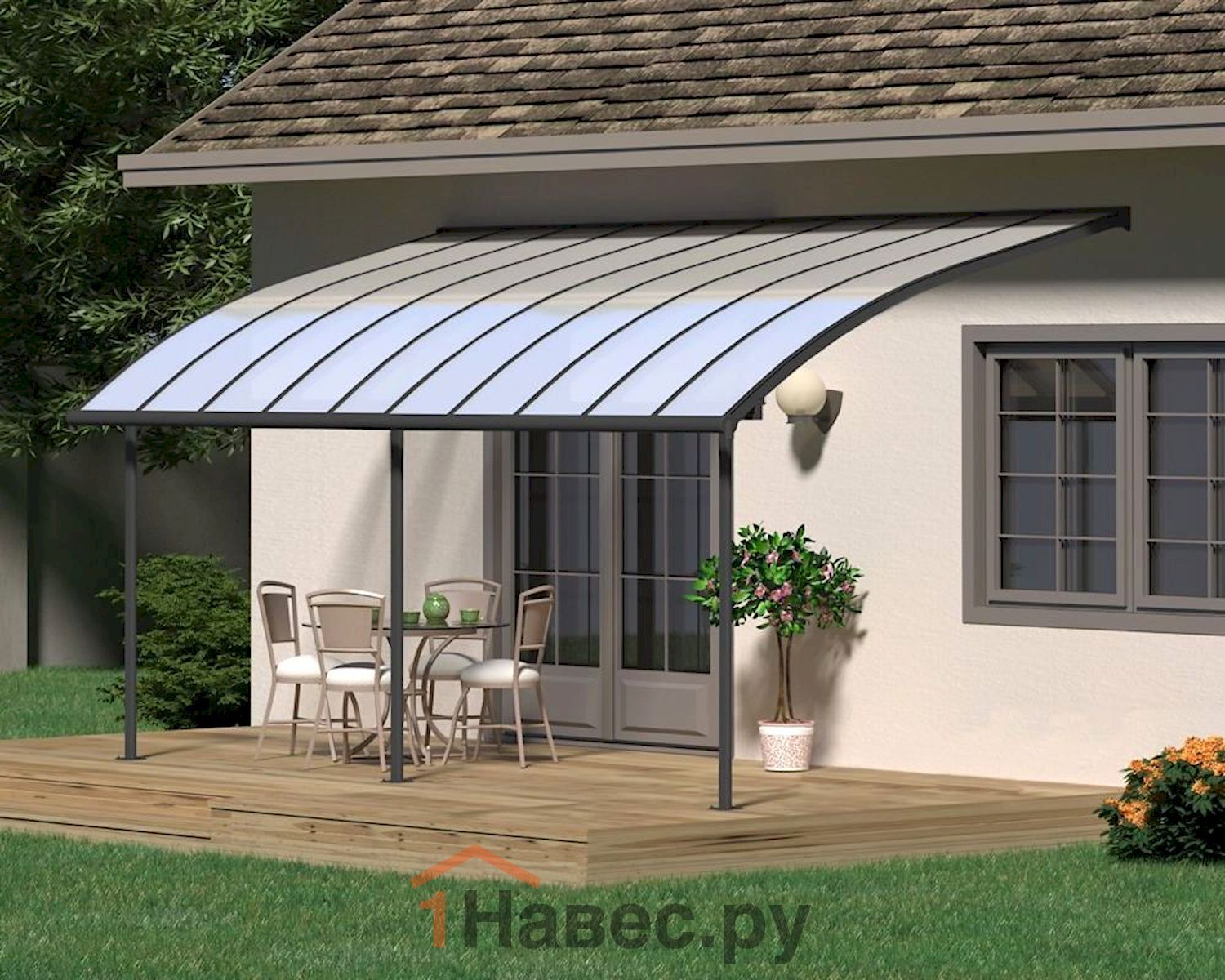 Терраса из поликарбоната для дома